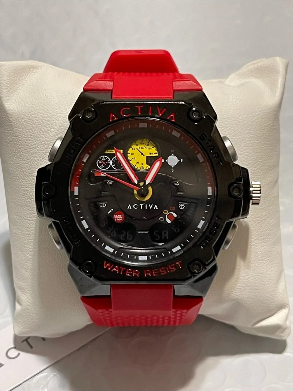 Activa X Invicta Analog & Digital Men's Watch - 55mm, Red & Black